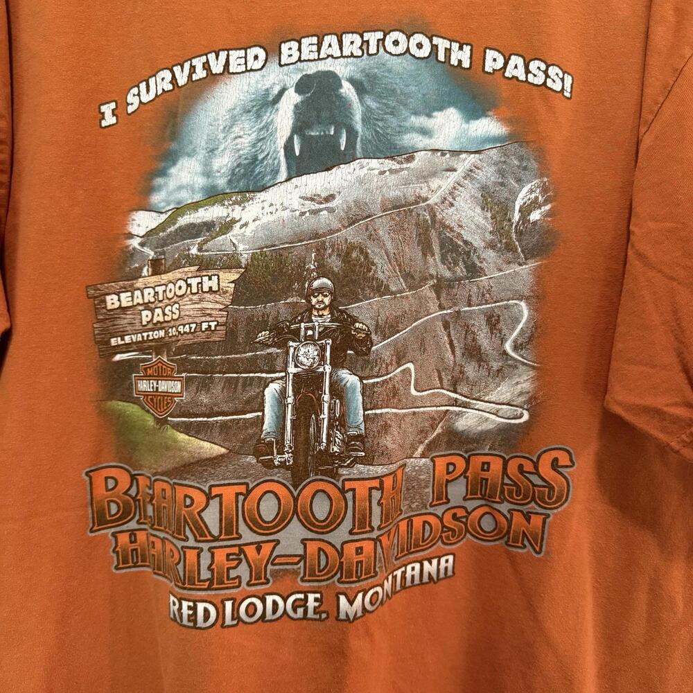 Vintage 00s Harley Davidson Motorcycles‎ Beartooth Pass Montana Shirt Size XL - Picture 2 of 8